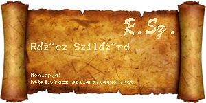 Rácz Szilárd névjegykártya